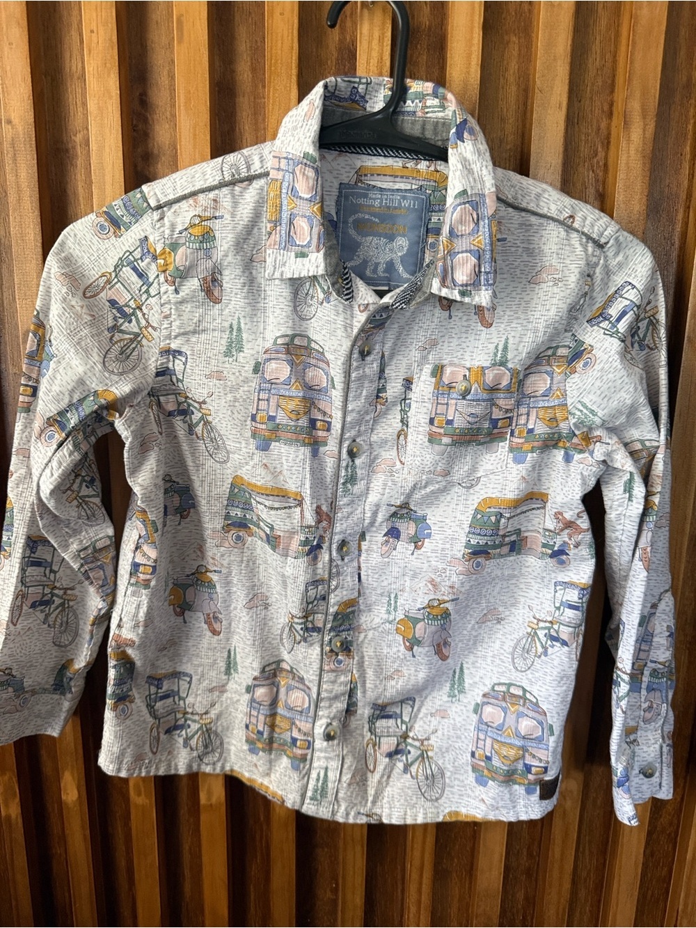 Monsoon 7-8 Fun Tuk Luk Print buttoned Front 100% cotton Shirt